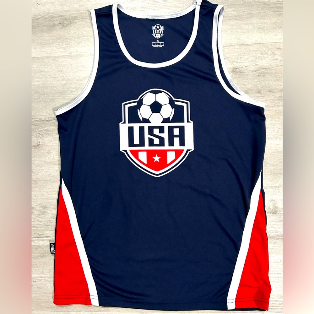 Red White & Blue USA Men’s Soccer Logo Tank Top Size Small